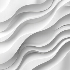 Poster - Abstract White Wave Patterns with Fluid Design Offering a Clean, Modern Aesthetic for Minimalist and Contemporary Visual Projects in Various Mediums