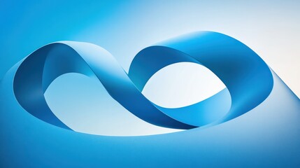 Poster - Blue infinity loop abstract design, soft background