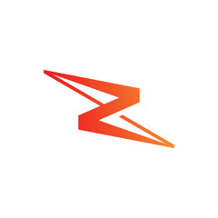 Poster - letter Z bolt electric logo design