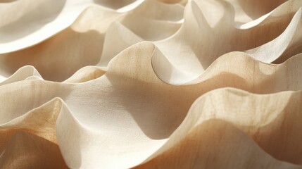 Poster - elegant undulating fabric texture showcasing soft waves and natural light interplay