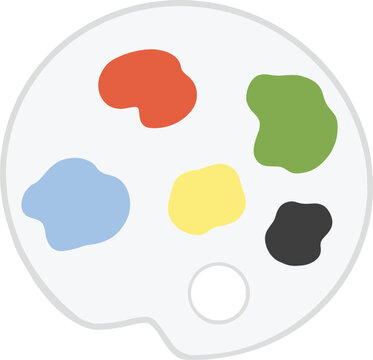 a palette with paint on it, with a transparent background
