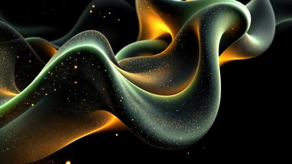 Poster - mesmerizing flow of vibrant abstract waves with glowing particles