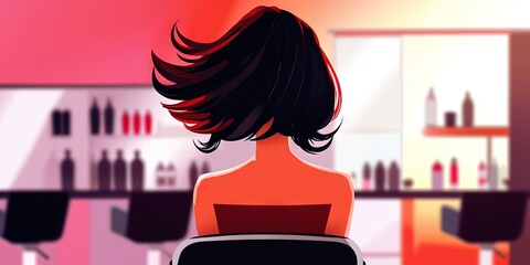 Wall Mural - woman at the hair salon