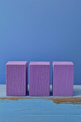 Canvas Print - Purple Wooden Blocks on Table