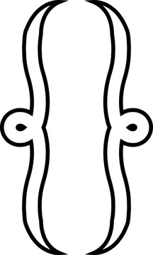 Curly double braces. Symmetric brackets pair, punctuation symbol for mathematics. Frames for math in black Outline style. Retro parenthesis sign for text quote Isolated on transparent background.
