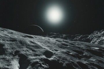 Wall Mural - moon surface view