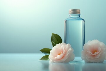 Canvas Print - Water and Flowers on Table