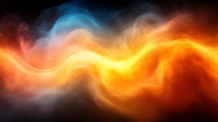 Wall Mural - Abstract swirling fiery and icy nebula cloudscape