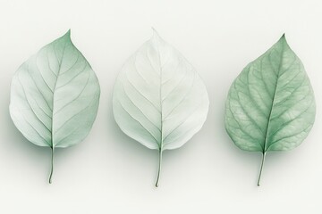 Canvas Print - Different leaf types on white