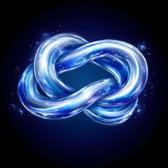 Poster - Abstract Blue Glowing Knot Illustration