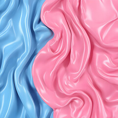 Poster - Abstract 3D Pink and Blue Drape Illustration