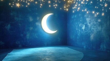 Wall Mural - room with moon and stars