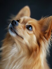 Poster - Brown dog with blue eyes