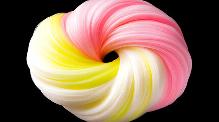 Poster - Abstract 3D Swirl: Pink, Yellow, White