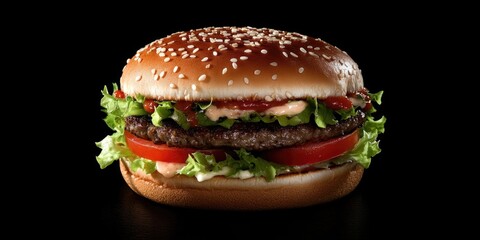 Sticker - Hamburger with Lettuce Tomato and Cheese