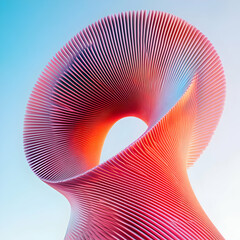 Poster - Abstract 3D Pink Gradient Swirl