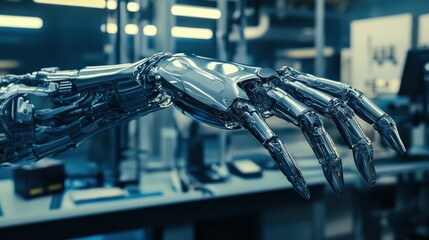 Poster - Advanced Robotic Arm Reaches Out In A Laboratory Setting