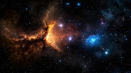 Poster - Astronomical light pathways from stars in space cosmic exploration digital art celestial environment wide angle view