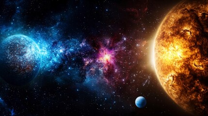 Leinwandbilder - Explorative visualization of pulsing celestial bodies and breathing astronomical systems in a digital cosmic environment