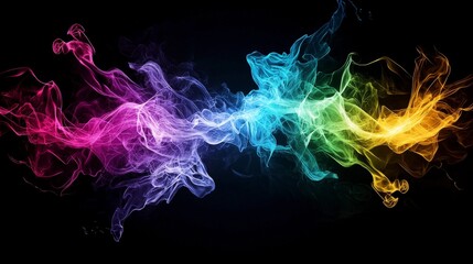 Aufkleber - Vibrant colored energy waves abstract art digital illustration dark background dynamic viewpoint contemporary concept