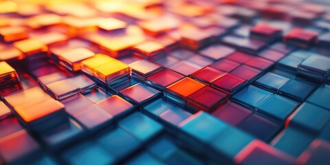 Close-up of stacked cubes