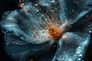Poster - Liquid light flower nature macro dark environment close-up artistic concept