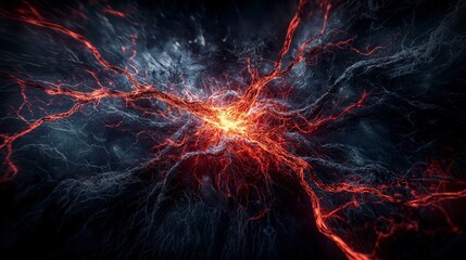 Fototapete - Dynamic energy flowing through veins abstract art digital creation sci-fi environment close-up view life force concept