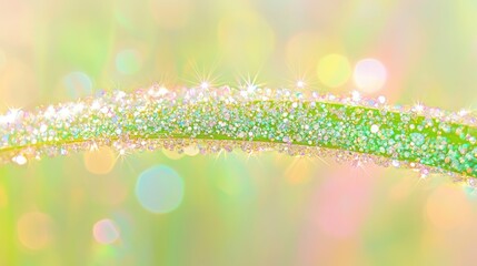 Poster - Sparkling Dewdrops Adorn a Green Blade of Grass