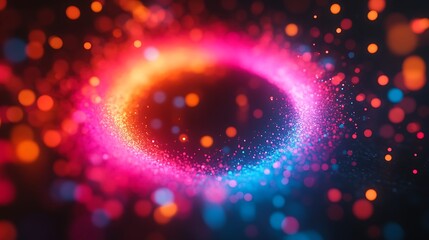 Wall Mural - Abstract swirling vibrant light bokeh effect