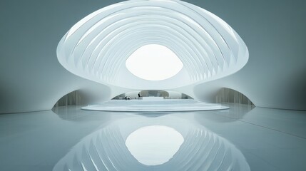 Poster - Modern White Architecture Interior Design Space