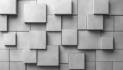 Poster - Modern Abstract Wall Texture with Geometric Shapes in Gray Tones for Contemporary Interior Design or Artistic Projects