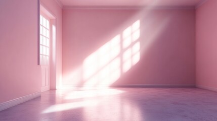 Wall Mural - Serene Pink Room with Sunbeams