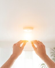 Poster - Smart Home Lighting Wireless Ceiling LED with Ambient Glow - Energy-Efficient Design for Modern Interiors and Innovative Home Automation Solutions