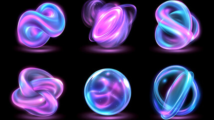Poster - Abstract 3D Glowing Shapes