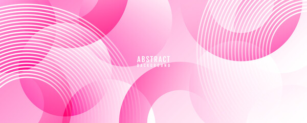 Pink circles abstract background overlap layer on bright space with stripes effect decoration. Modern graphic design element lines style concept for web banner, art, flyer, card, or brochure cover