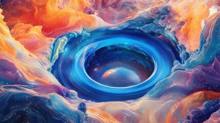 Poster - Cosmic Nebula Swirling Around Celestial Ring