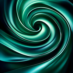 Poster - Teal Vortex 3D Abstract Background