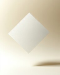 Poster - Floating Square Paper on Beige Background
