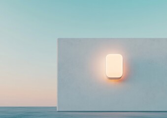 Poster - Minimalist Smart Home Interface Futuristic Panel on Sleek Concrete Facade - Modern Housing Solutions for Enhanced Tech Integration in Urban Living