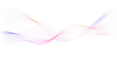 Wall Mural - flowing particles form waves, a gradient light pattern. modern technology background vector illustra