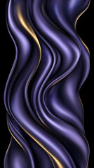 Poster - Abstract 3D Purple Gold Waves Background