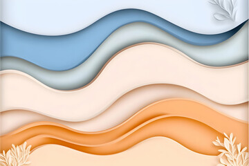 Wall Mural - Abstract Background 3D Waves Illustration