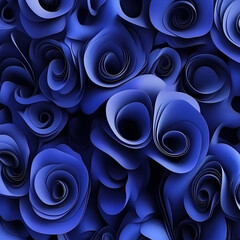 Poster - Abstract 3D Blue Rose Illustration