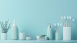© Berkah - Mint Green Bathroom Accessories Displayed on Shelf
