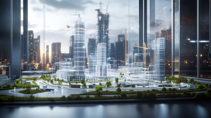 Poster - Architectural Model Of Modern Cityscape Under Construction