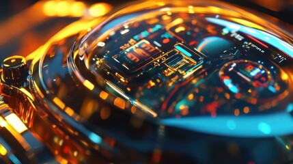 Poster - Futuristic Device Interior Illuminates Complex Technology