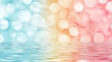Poster - Soft Bokeh Background with Gentle Waves in Blue and Pink Gradient for Creative Projects and Designs