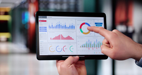 Fototapete - Business Data Analytics Technology On Tablet