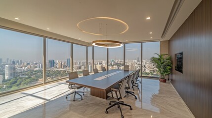 Poster - Modern City View Conference Room Office Interior Design