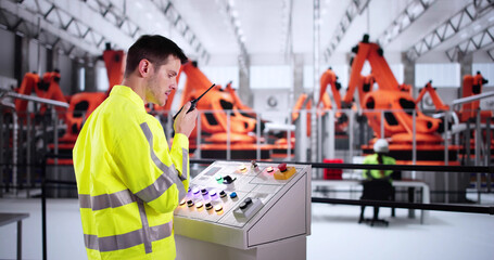 Poster - Automotive Car Production Control Panel